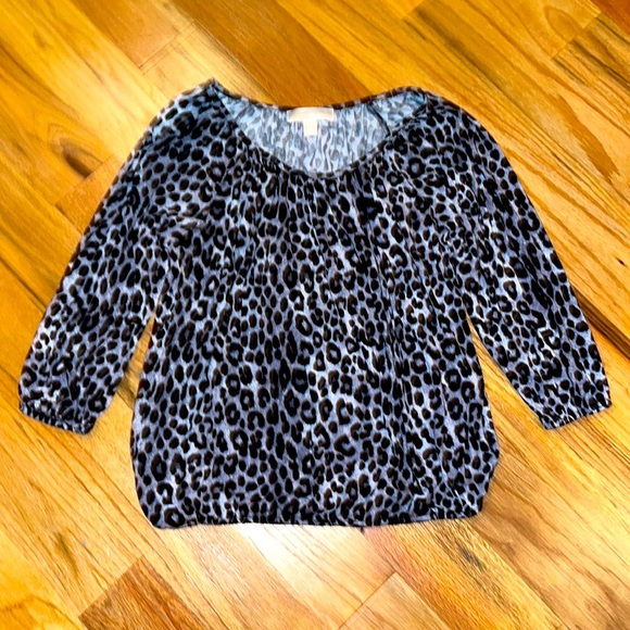 Michael Kors - Size S - Leopard Print 3/4 Sleeve Blouse - Picture 1 of 2